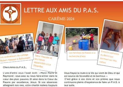 Lettre aux amis – Carême 2024